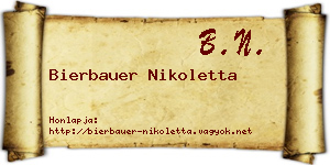 Bierbauer Nikoletta névjegykártya