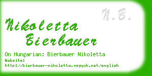 nikoletta bierbauer business card